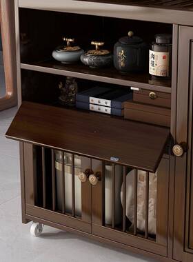 厅新式移MDQ动茶车家用小烧水壶一体式茶几边柜茶水柜型阳台客茶