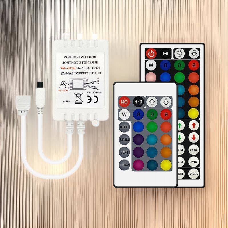 led灯条24键44键遥控RF调光器5v12v24v七彩rgb灯带灯具控制器