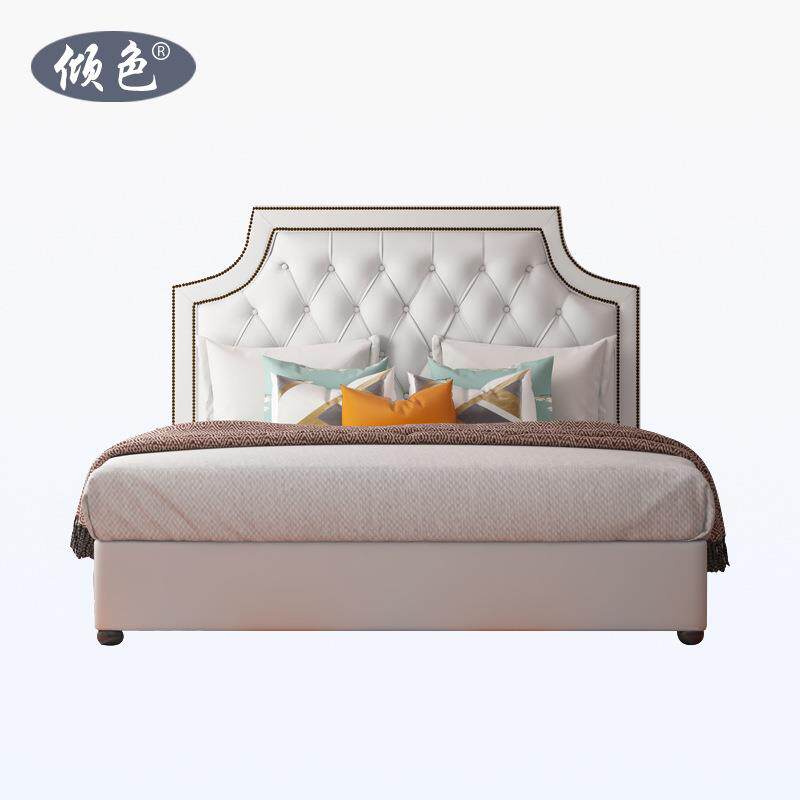 美式乡村科技布艺床现代简约皮艺软包床网红ins小户型家具儿童床
