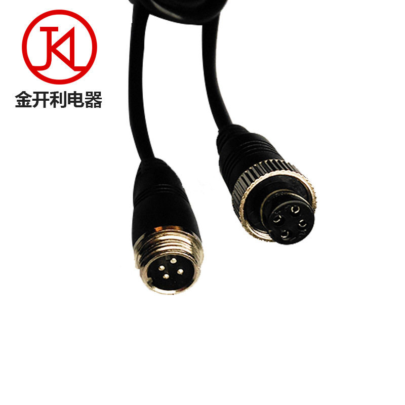 无锡汽车线束加工厂车载监控视频继电器4P航空头连接线