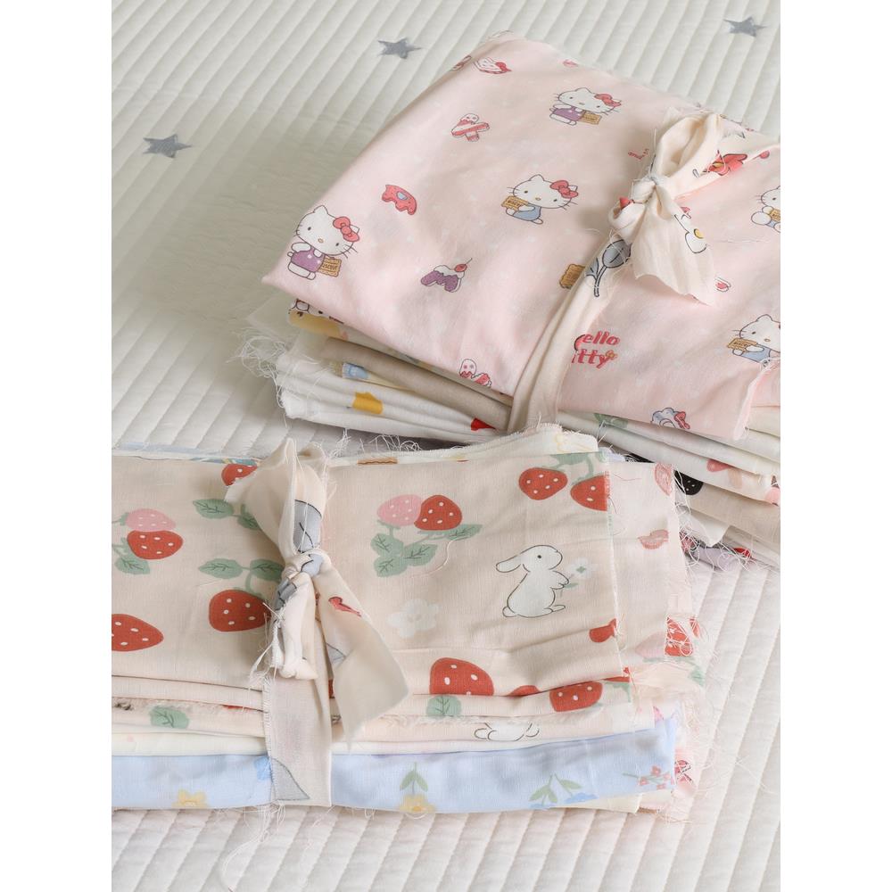 层婴布儿a类双纱全纯棉头零料清仓处SSK理论斤按斤卖手布工卡通小