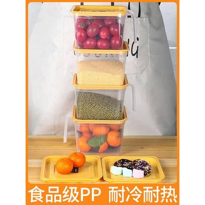 箱保鲜储盒塑料冰家用食储藏罐矩形厨房谷品物R120165藏密封罐套