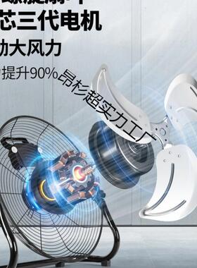 匹力强力趴地23215坐式电风扇工家用静音风力地扇工地业大大功率