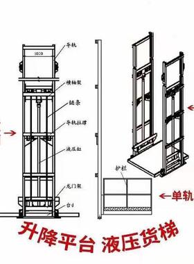 电液压货梯平台仓库厂房导轨式升动ARN液降压升降货梯
