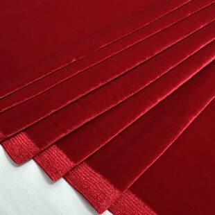 大红色弹力金丝绒韩国绒不倒绒布料旗袍上衣裙裤套装制衣面料