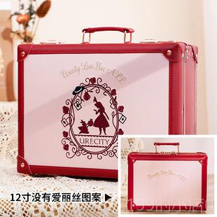 高档码新娘陪嫁嫁妆箱红色手提箱密箱婚行李礼箱三金彩箱订结婚礼