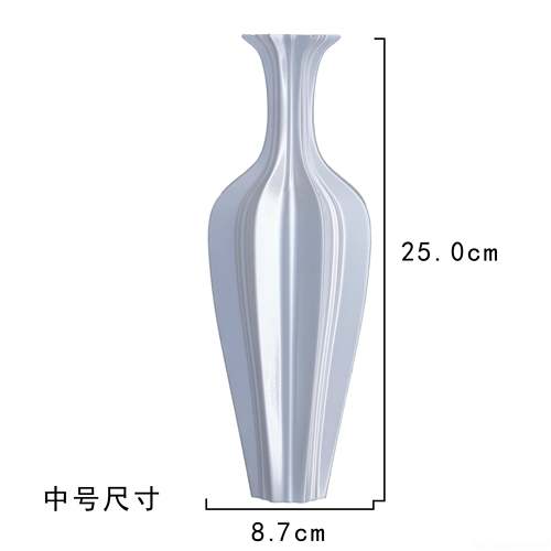 高档ZS筑梦 柳叶瓶坊-3D打白印客花瓶 色轻奢摆件厅花器家居装饰