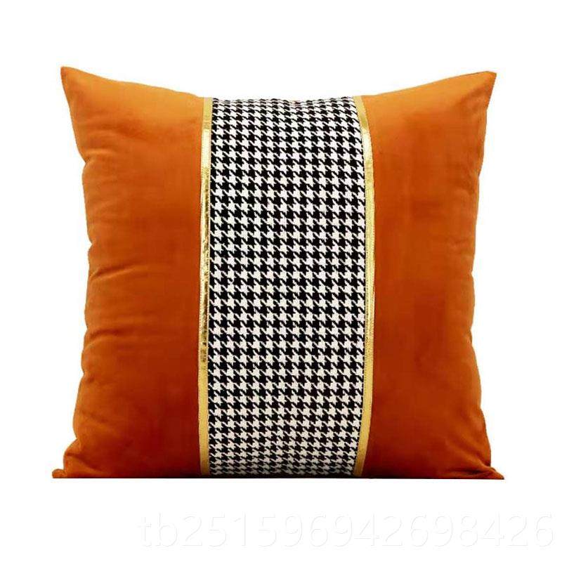 高档轻奢刺绣美房式样板抱枕斑马纹黑白靠垫几何简约北欧客厅沙发