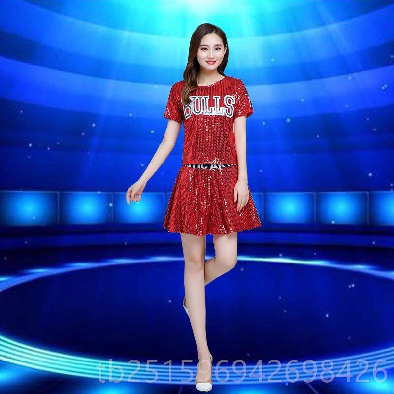 高档爵片士舞演出女成人DS学亮嘻哈现代舞舞蹈服生啦啦队服套装新