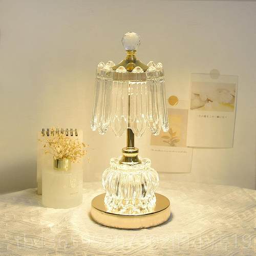 正品台灯卧室床灯头柜轻奢025新款覆古现代高2级感水晶玻璃电充主