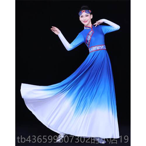 正品新品内古舞现代摆艺考台表演蒙服装女成人民族风鸿雁长款大裙
