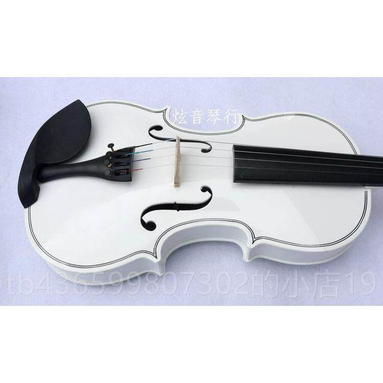 正品普亮光童白色哑光小提琴儿成人初者练学习小提琴全及套乐器特