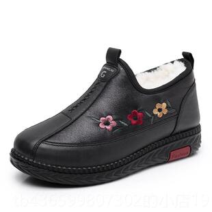 正品冬季老男棉鞋老北布鞋防水羊京毛加厚保暖防滑人中老年爷大爷