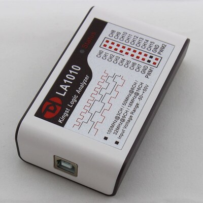 KingstLA1010逻辑分析仪100M采样率16通道可调阈值PWM输出x2便携