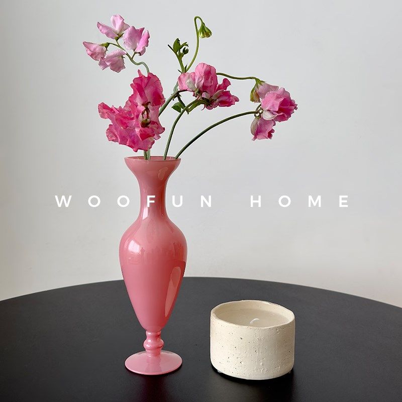 花瓶摆件客厅插花玻璃透明水培中古法式复古高级感水养鲜花黄色小,家居饰品,花瓶,淘宝优惠券,粉丝福利购,淘宝优惠卷