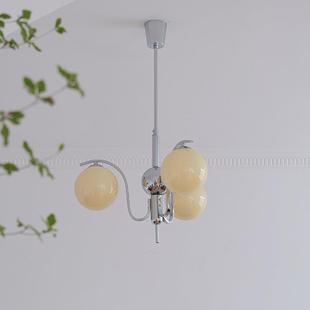 法式 中古包豪斯吊灯客厅灯北欧设计师创意圆球餐厅灯奶油风卧室灯