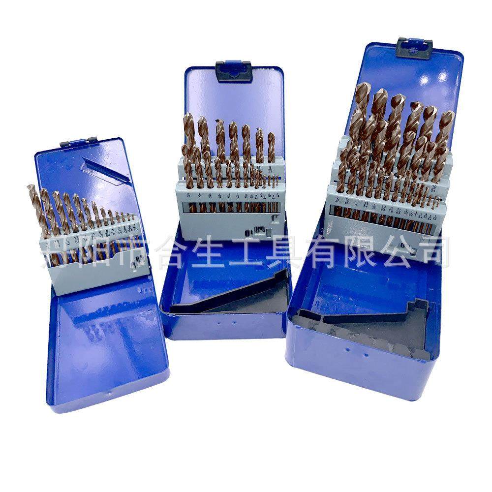 M35英制含钴全磨烤黄麻花钻13 21 29PC不锈钢用开孔组套麻花钻头