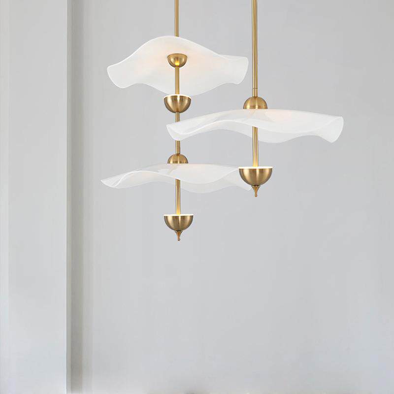 现代简约餐厅灯北欧艺术楼梯间吧台卧室设计师样板间酒店荷叶吊灯