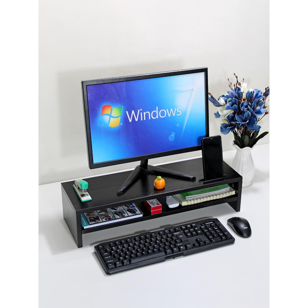 KE3C电脑显示器增高置物架键盘收纳桌面屏幕支架单双层带卡槽60厘