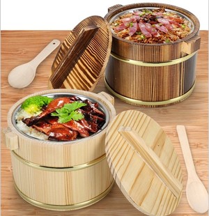 木桶饭木桶盖浇饭盛饭装米饭小饭桶保温桶餐具商用买多优惠送勺子