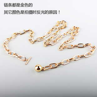 金属腰链女细配裙子简约百搭链条腰带装 胖MM加长裙带 饰连衣裙时尚