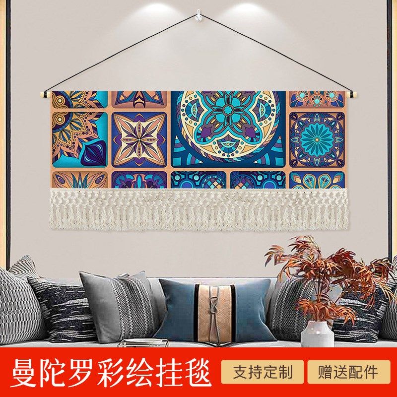 波西米亚民族风挂毯民宿客栈背景墙布艺挂画卧室床头装饰画玄关画,居家布艺,挂毯/壁毯,淘宝优惠券,粉丝福利购,淘宝优惠卷