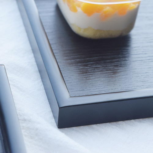 日式黑色木质托盘长方形实木盘子餐盘端菜盘茶盘水杯托盘复古饭店