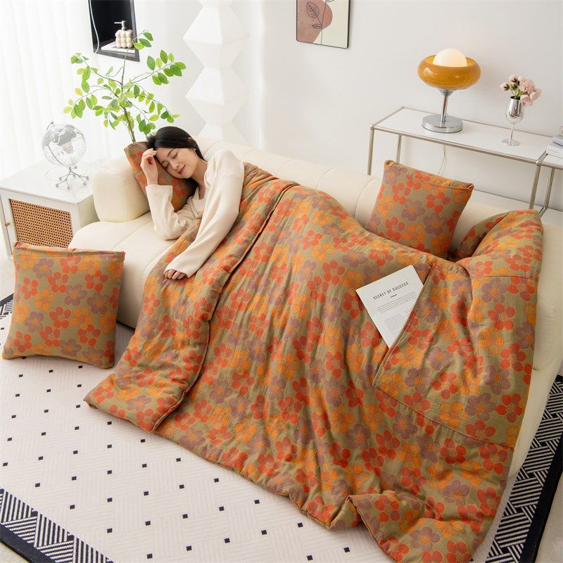 A类全棉 双层纱 抱枕被子两用午睡毯子车用二合一汽车靠枕枕头被,居家布艺,抱枕被,淘宝优惠券,粉丝福利购,淘宝优惠卷