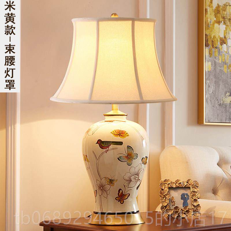 正品台灯客厅中角几发沙美田园卧室欧式复古式新式大气全铜陶瓷床