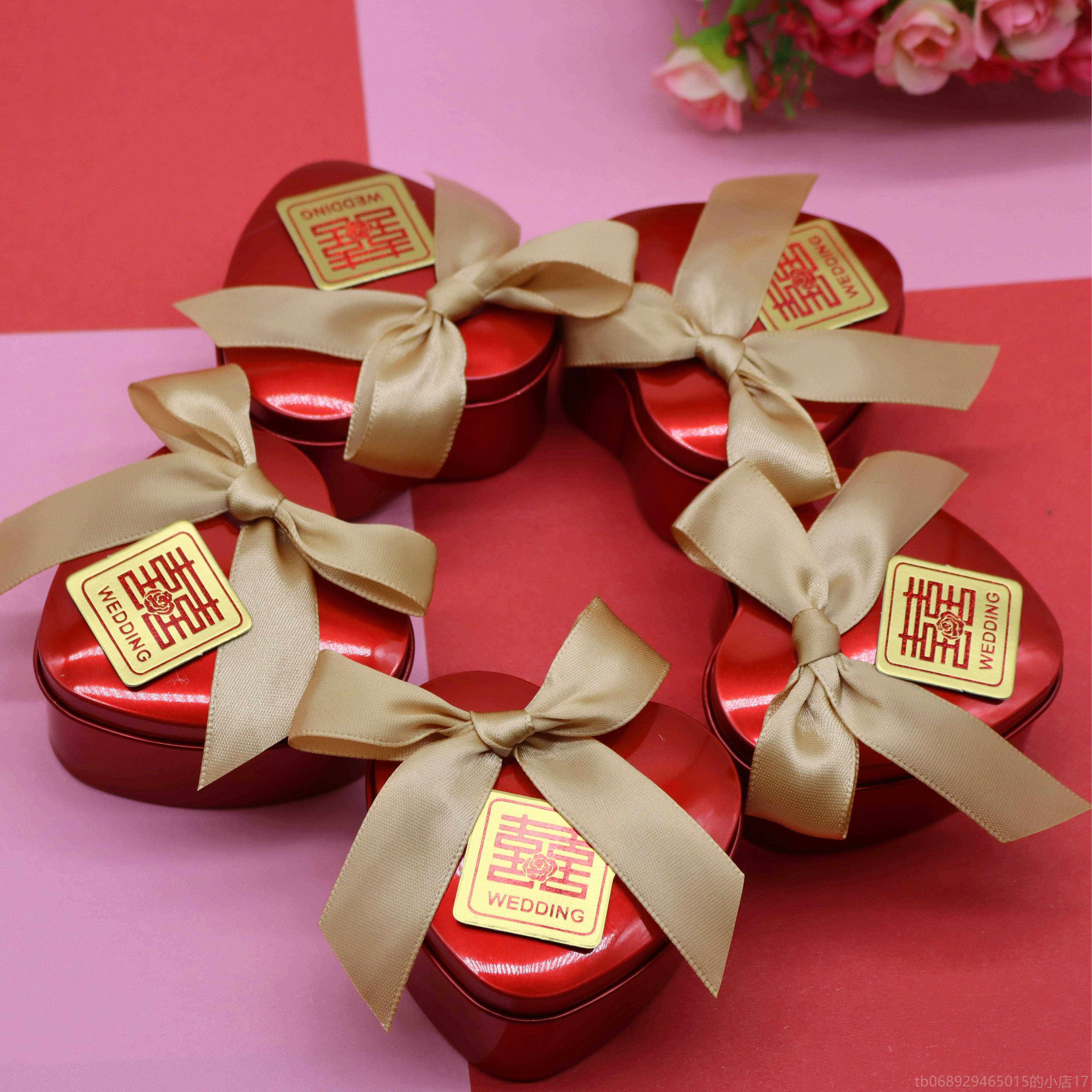 正品款意心形马口铁喜新糖个盒子创礼品糖果盒性喜糖包装婚庆中号