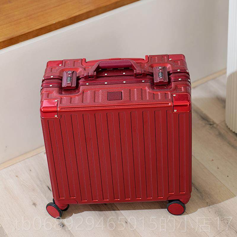 正品免托运订制logo18寸机开拆内衬男女小密码箱拉行李登箱箱铝框