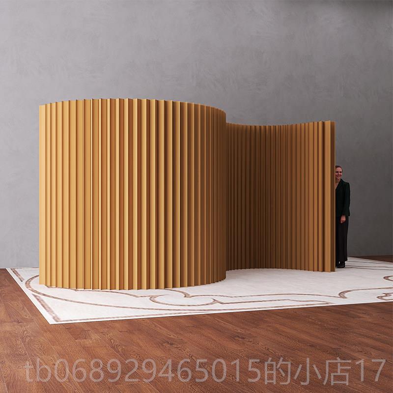正品围栏背栅栏室牛皮纸隔断风折屏叠移动高隔断挡板直播内景装饰图片
