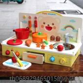 正品 男女孩玩具 木煤家气灶台做饭早教过家儿童真厨房仿厨制具套装