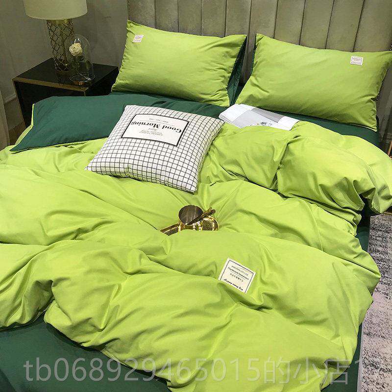 正品INS时尚灰色上泡泡纱贴标床品用床笠三四件套被套床单人宿舍