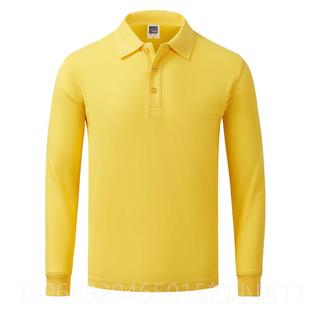 正品工作服定制袖翻领刺绣印lo团go男女同广告文长化衫纯款色体工