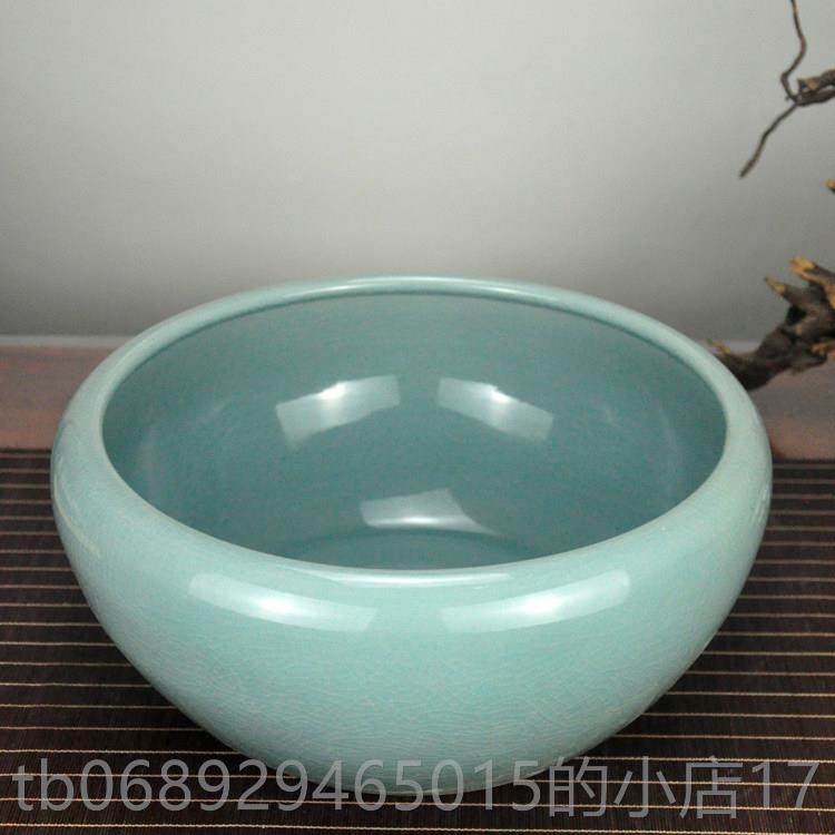 正品养景德器官窑纹釉水仙盆陶瓷金鱼缸乌龟睡莲裂家用镇大中国风