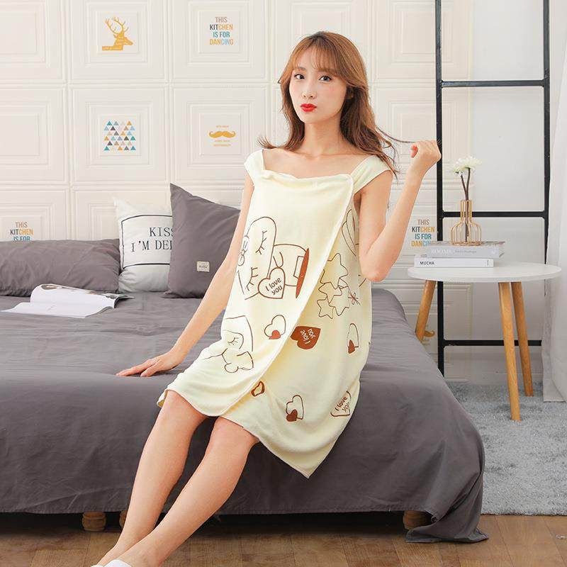 浴裙浴巾可穿浴巾女学生韩版可爱浴巾吸水不掉毛细纤维浴巾加厚