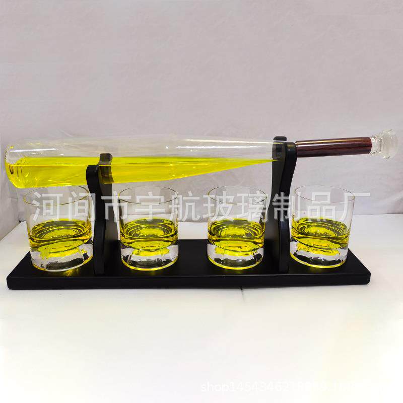 玻璃棒球瓶透明玻璃醒酒器创意造型家用人参白酒泡酒瓶醒酒器