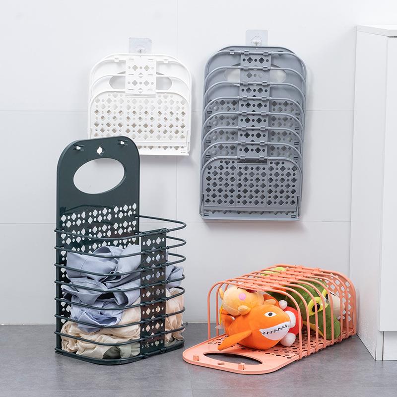 脏衣篮家用脏衣篓免打孔壁挂式可折叠卫生间脏衣服收纳筐浴室