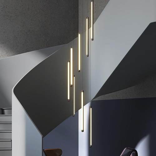 楼梯吊灯现代简约大气家用复式楼客厅loft极简公寓别墅旋转中空灯