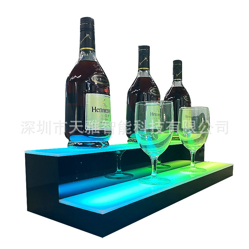 台阶式发光展示架展示台酒吧啤酒LED陈列架亚克力LED酒架现货