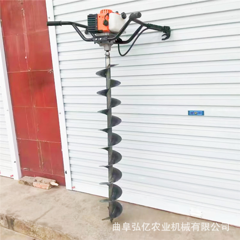 双人手提地钻挖坑机加长钻头螺旋打坑机地质勘察植树埋桩打地锚坑