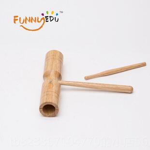 F尔子unny 木质儿童玩具音乐教 高档具专业奥夫打击乐器 双响筒梆