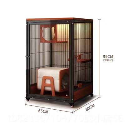 高档猫别用墅家实木大空间防水内超大号豪猫笼猫舍室猫窝全景笼猫