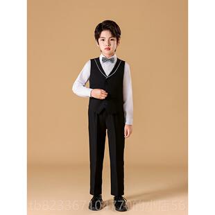 高档元儿童合服唱装演出红色主持礼服男女童中小旦学生朗诵比赛服