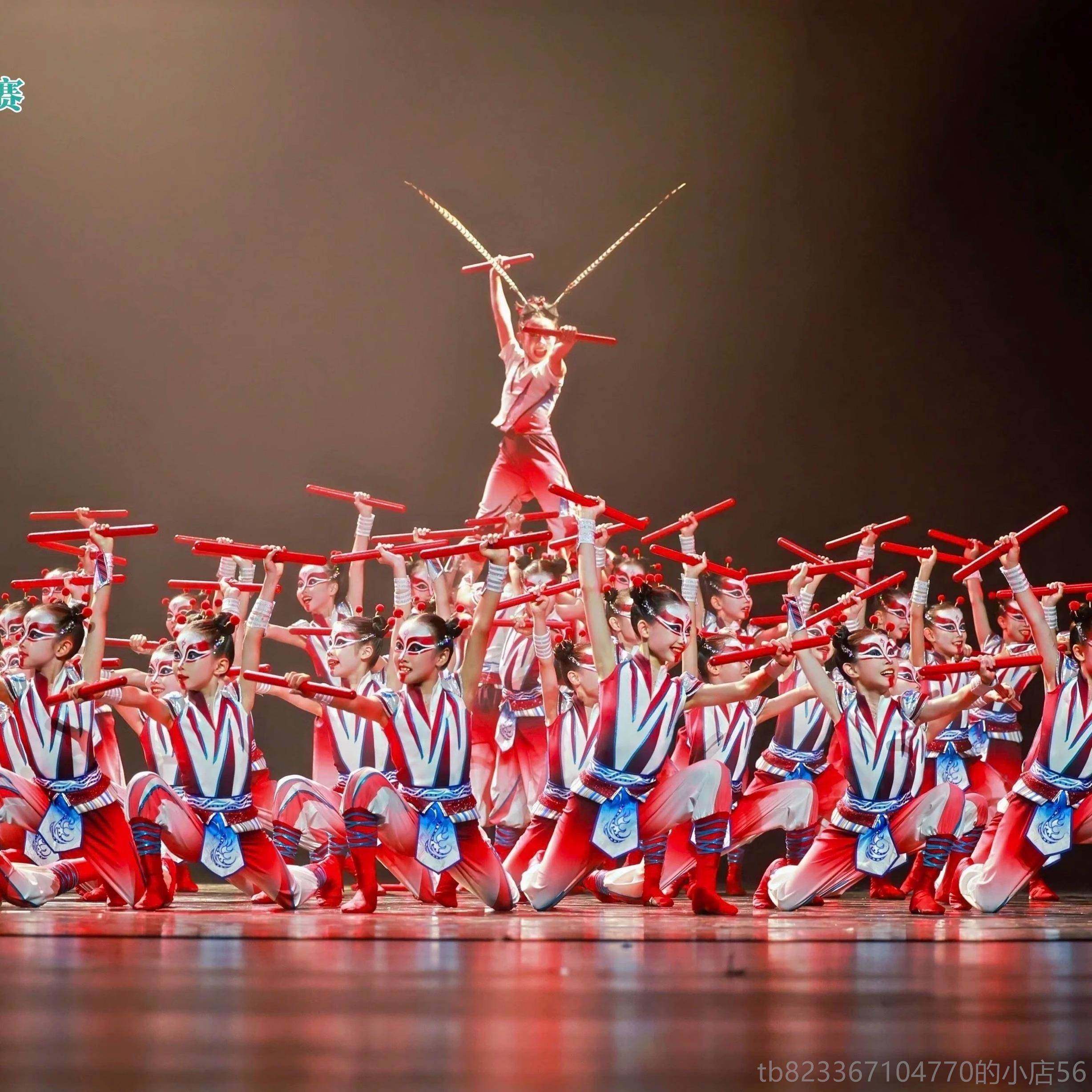 高档小风采儿童演道出服舞蹈民族英歌舞荷英歌声演出服木声棒表演