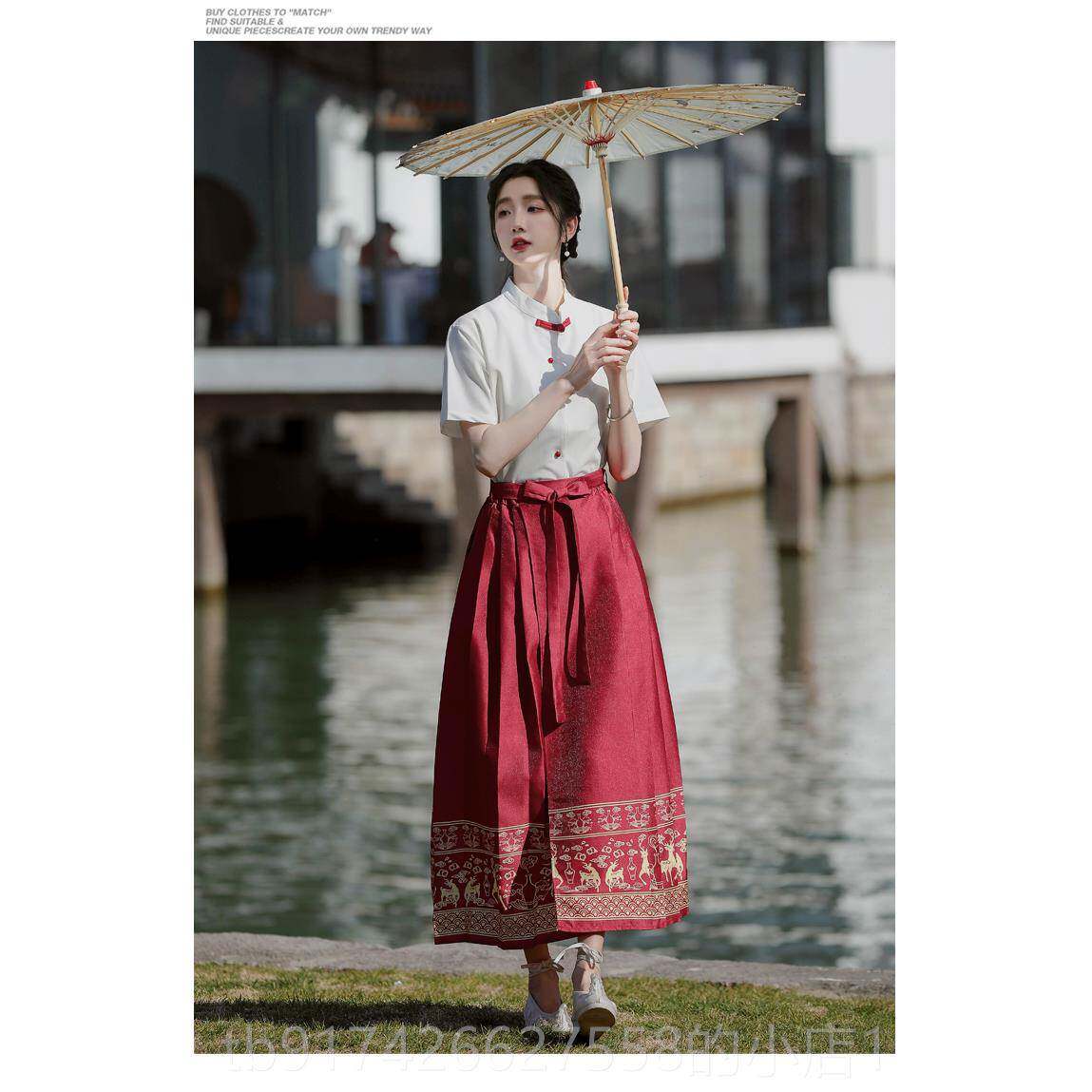 新款中国风初高生红歌词朗诵演出服装中学套生复古风成人礼中班服