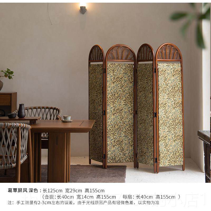 新款叕木|东南亚藤可艺/式手工天然藤编屏风用折叠家日隔断移动折