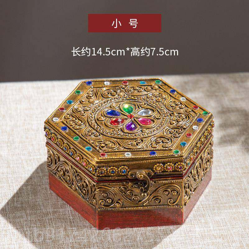 新款彩东南亚摆风木制装饰工艺礼品创饰泰国绘零食干 干果收纳盒