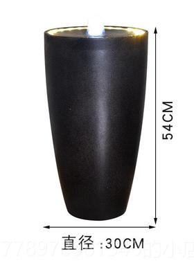 高档简约流水摆件循环水落创流水器厅玄关轻奢地水系景观八意方客